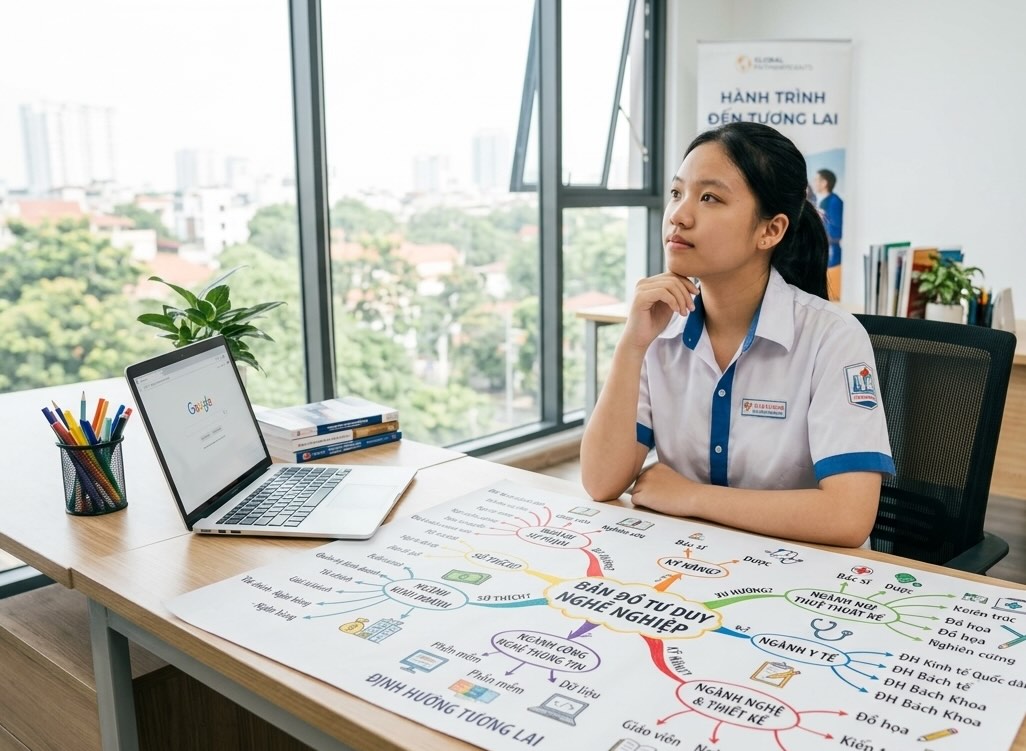 Học sinh suy nghĩ về tương lai và ngành học