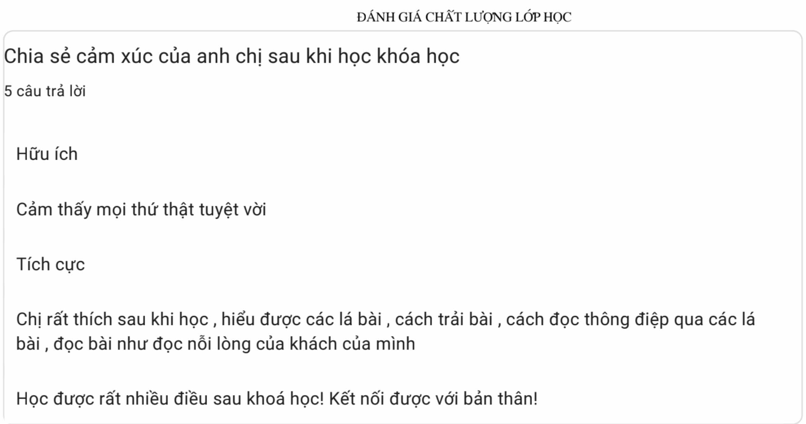 Phản hồi học viên 4